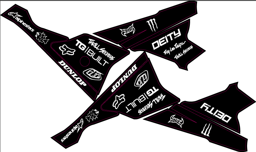 FULL Custom Yozma Graphics Kit (W/Rear Fender and Fork Guards)
