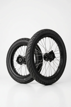 17/14 CHROME & BLACK Supermoto Wheelset (MM)