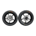 Pair of 12 inch supermoto wheels with Kenda Curve tires