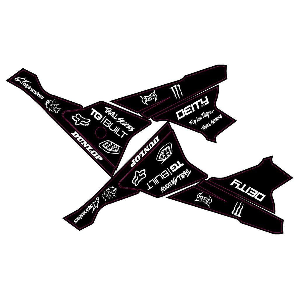 Full custom Yozma graphics kit with rear fender and fork guards