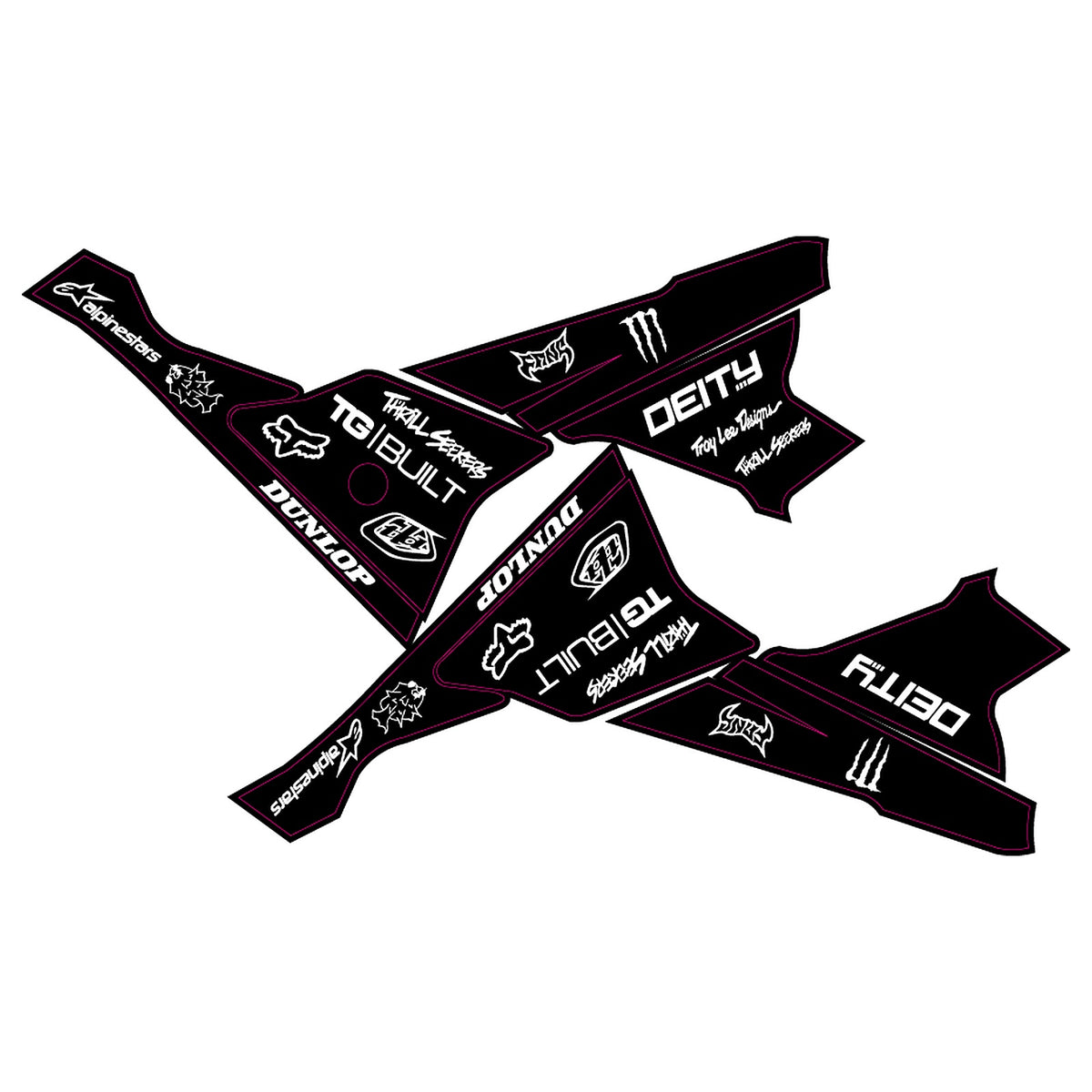 Full custom Yozma graphics kit with rear fender and fork guards